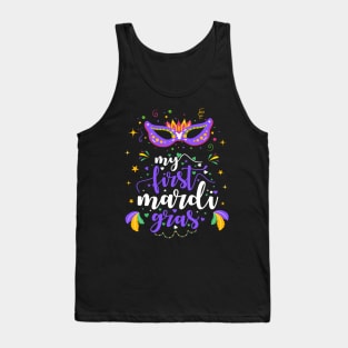 My First Mardi Gras Masquerade Bead Parade Women Men Kids Tank Top